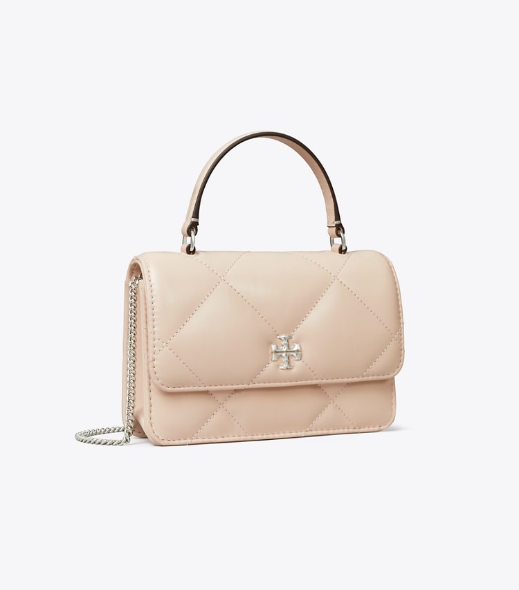 Tory Burch designer mini bags Mini Kira Diamond Quilt Top-Handle Crossbody in Soft Pink angle