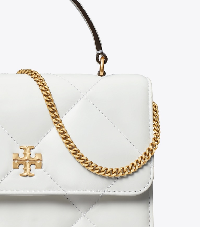 Tory Burch designer mini bags Mini Kira Diamond Quilt Top-Handle Crossbody in Cirrus Cloud angle