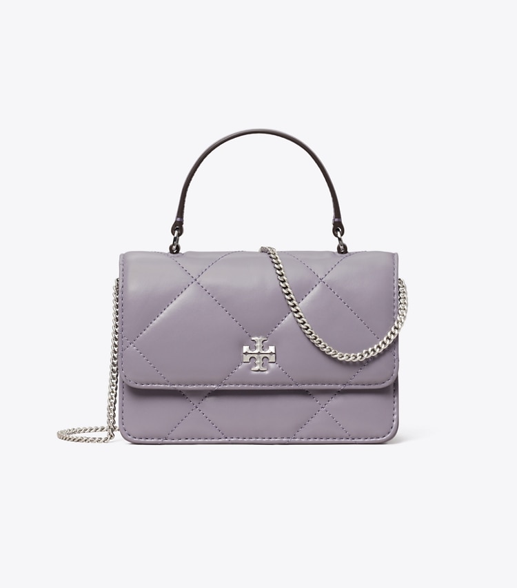 Tory Burch designer mini bags Mini Kira Diamond Quilt Top-Handle Crossbody in Lavender front