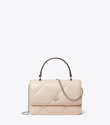 Tory Burch designer mini bags Mini Kira Diamond Quilt Top-Handle Crossbody in Soft Pink front