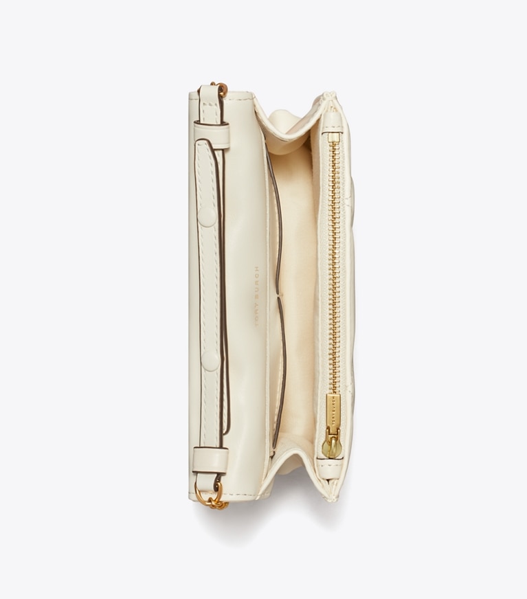 Tory Burch designer mini bags Mini Kira Diamond Quilt Top-Handle Crossbody in Warm White angle