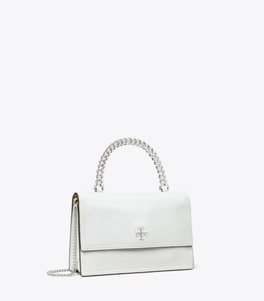 Tory Burch designer クロスボディバッグ キラ ディストレスト トップハンドル ミニクロスボディ in BIANCO angle