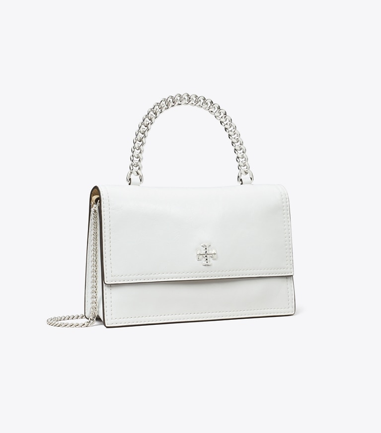 Tory Burch designer クロスボディバッグ キラ ディストレスト トップハンドル ミニクロスボディ in BIANCO angle