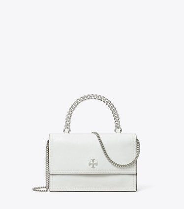 Tory Burch designer クロスボディバッグ キラ ディストレスト トップハンドル ミニクロスボディ in BIANCO front
