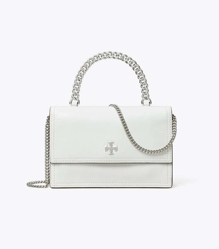 Tory Burch designer クロスボディバッグ キラ ディストレスト トップハンドル ミニクロスボディ in BIANCO front