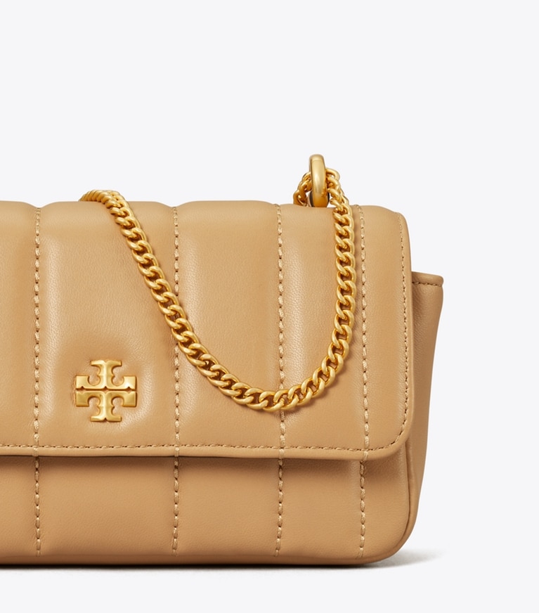 Tory Burch designer crossbody bags Mini Kira Flap Shoulder Bag in Desert Dune angle