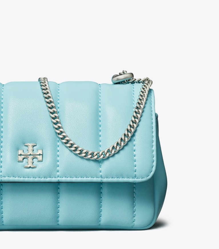 Tory Burch designer crossbody bags Mini Kira Flap Shoulder Bag in Light Celeste angle