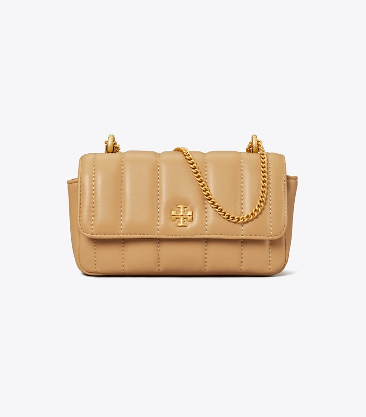 Tory Burch designer crossbody bags Mini Kira Flap Shoulder Bag in Desert Dune front