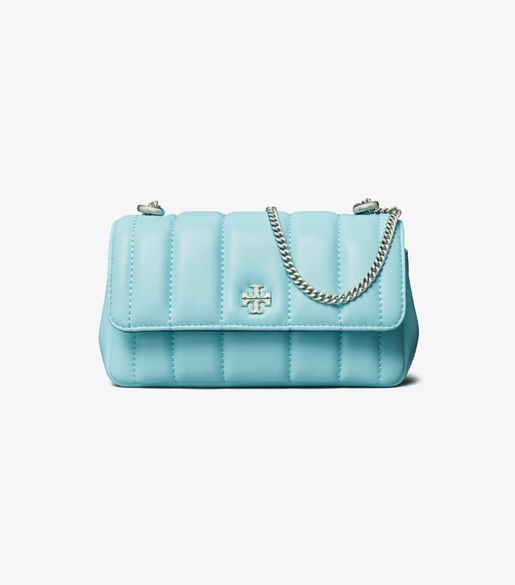 Tory Burch designer crossbody bags Mini Kira Flap Shoulder Bag in Light Celeste front