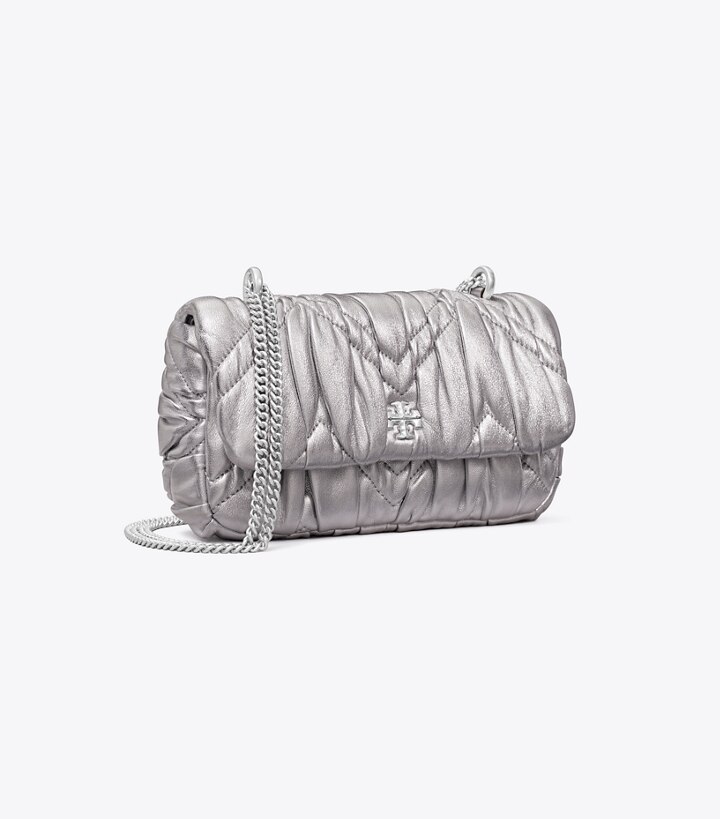 Mini Kira Metallic Diamond Ruched Flap Bag: Women's Designer Crossbody Bags  | Tory Burch