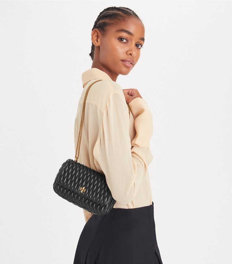 Kira Chevron Patent Small Flap Shoulder Bag: Women's Designer Shoulder Bags