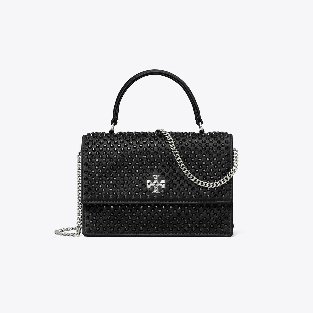 ☆☆Tory Burch☆☆ 24FW KIRA Chevron Top Handle Mini Chain B mini-kira-satin-embellished-