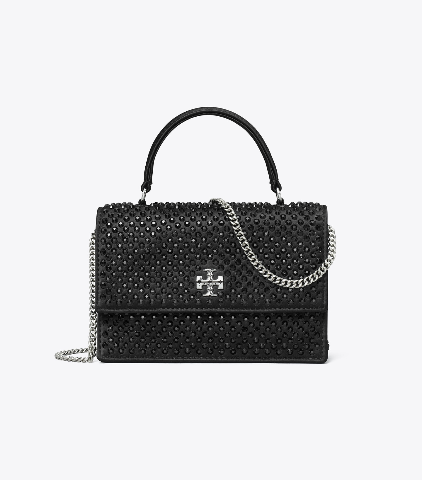 Mini Kira Satin Embellished Top-Handle Crossbody