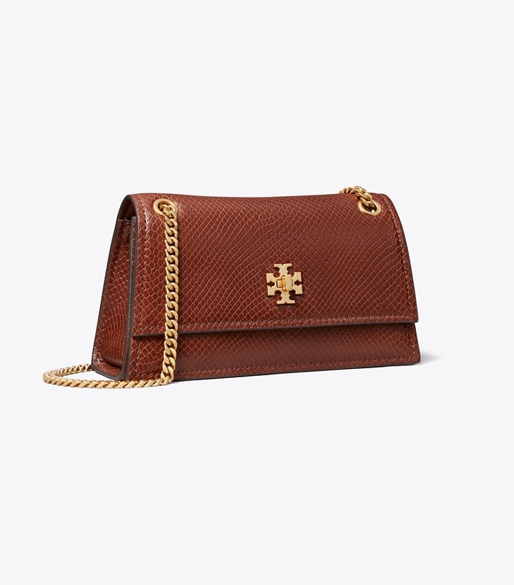 Tory Burch designer schultertaschen Mini Kira Schultertasche mit Drehverschluss und Schlangenhautprägung in Sweet Maple angle