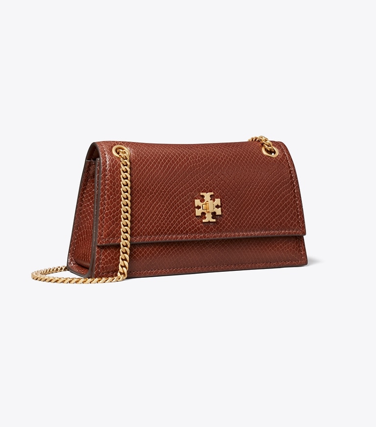 Tory Burch designer schultertaschen Mini Kira Schultertasche mit Drehverschluss und Schlangenhautprägung in Sweet Maple angle