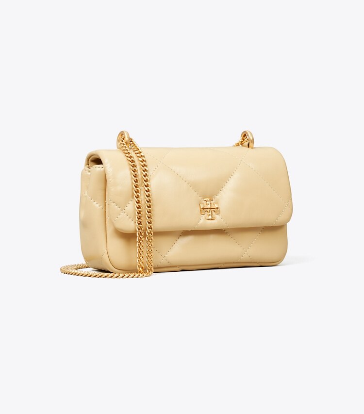 Tory Burch designer crossbody bags Mini Kira Tasche mit Umschlag und Rautensteppung in Vanilla Soft Serve angle