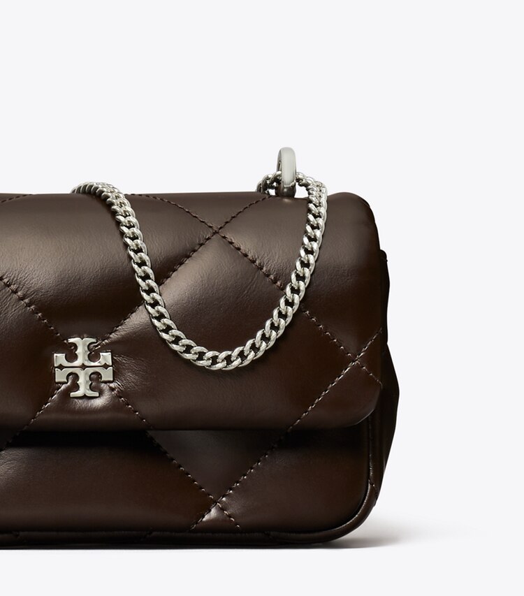 Tory Burch designer crossbody bags Mini Kira Tasche mit Umschlag und Rautensteppung in Cocoa detail