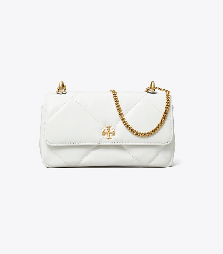 Tory Burch designer crossbody bags Mini Kira Tasche mit Umschlag und Rautensteppung in Blanc angle
