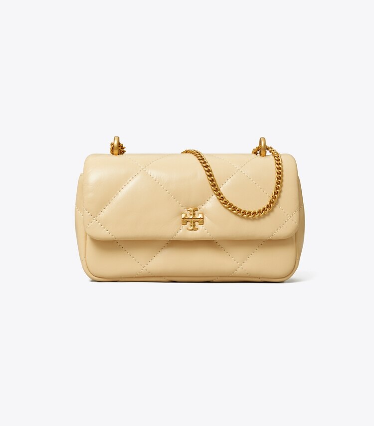 Tory Burch designer crossbody bags Mini Kira Tasche mit Umschlag und Rautensteppung in Vanilla Soft Serve front