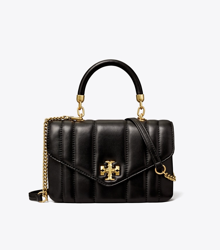 Tory Burch designer crossbody bags Mini Kira Top-Handle Bag in Black front