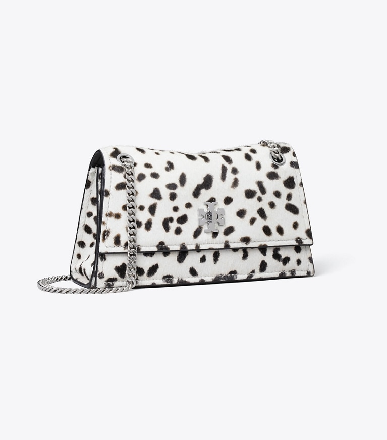 Tory Burch designer shoulder bags Mini Kira Turnlock Calf Hair Shoulder Bag in Cow Print angle