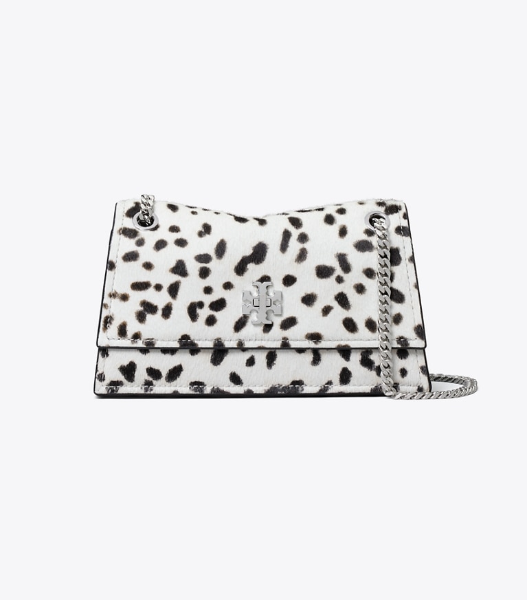 Tory Burch designer shoulder bags Mini Kira Turnlock Calf Hair Shoulder Bag in Cow Print front
