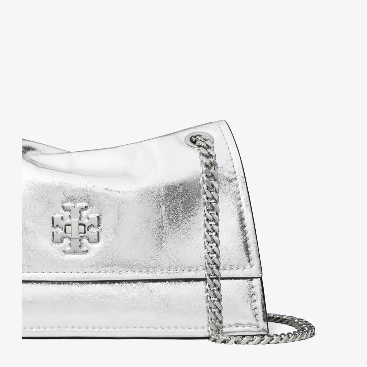 バッグ silver shoulder bag Mini Kira Turnlock Metallic Shoulder Bag: Women's Designer