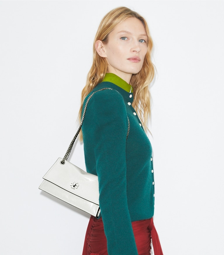 Tory Burch designer shoulder bags Mini Kira Turnlock Shoulder Bag in BIANCO angle