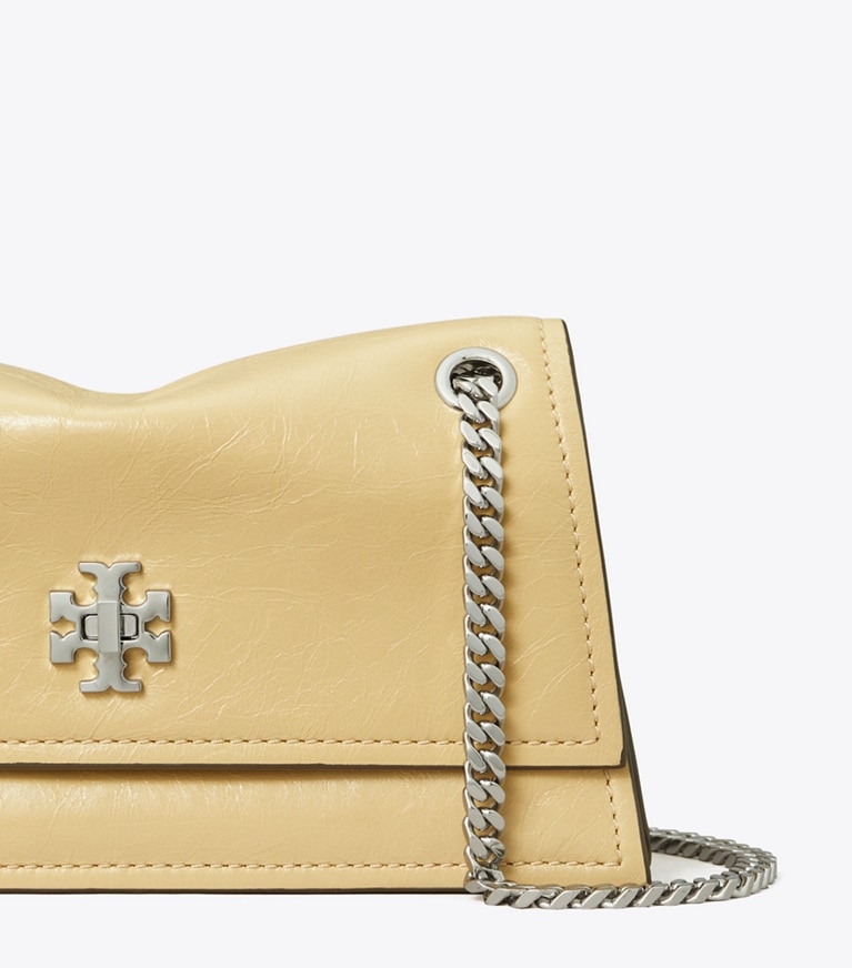 Tory Burch designer shoulder bags Mini Kira Turnlock Shoulder Bag in Praline angle