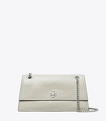 Tory Burch designer shoulder bags Mini Kira Turnlock Shoulder Bag in Dove Gray front