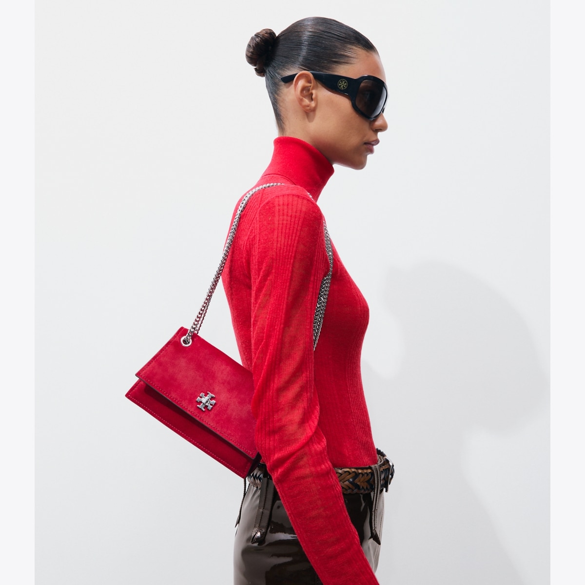 MINI KIRA TURNLOCK SUEDE SHOULDER BAG - thumbnail 2