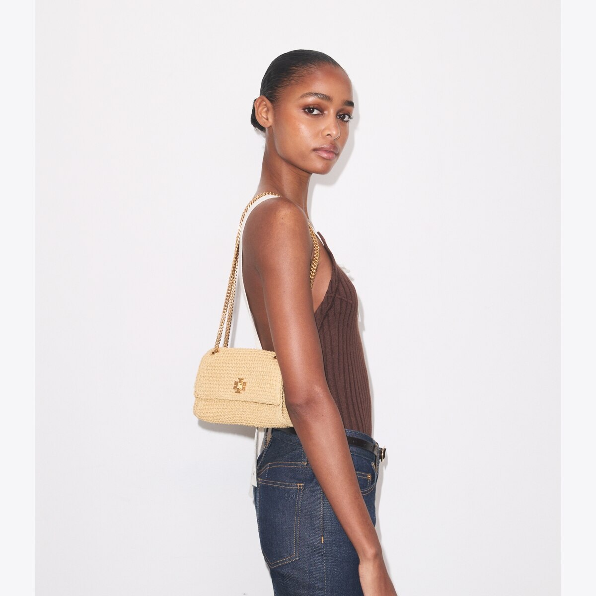 Mini Kira Turnlock Woven Shoulder Bag: Women
