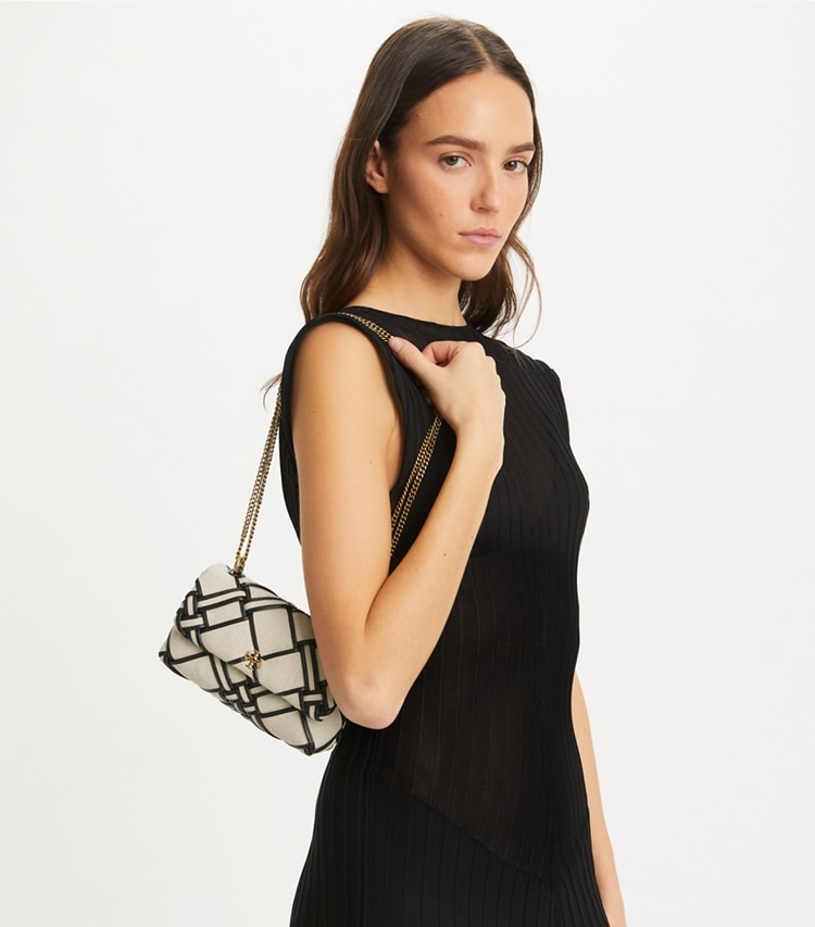 Mini Kira Woven Canvas Flap Bag: Women's Designer Crossbody Bags | Tory ...