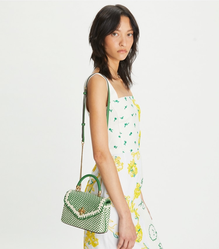 Mini Kira Woven Top-Handle Bag: Women's Designer Crossbody Bags | Tory ...