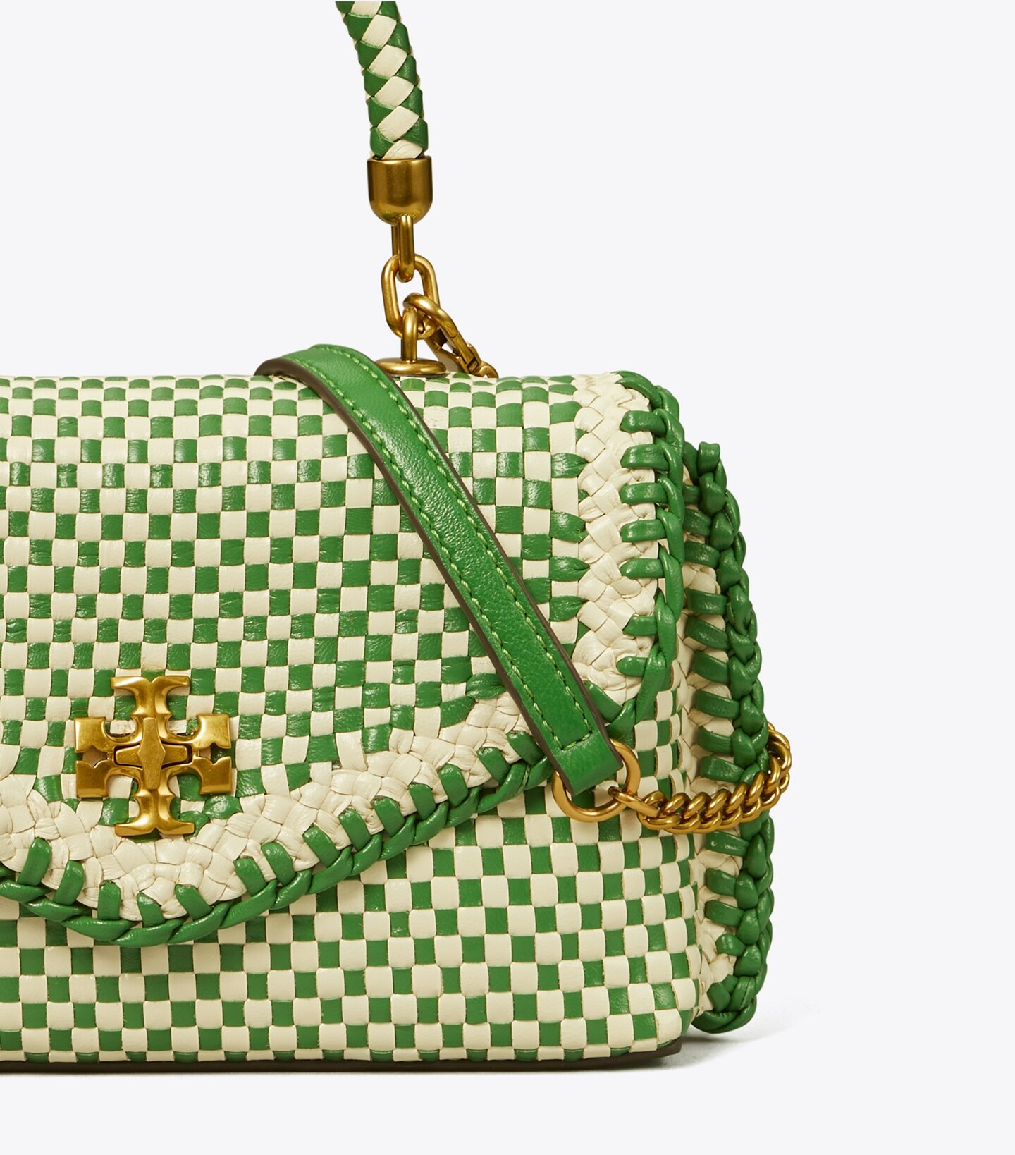 Mini Kira Woven Top-Handle Bag
