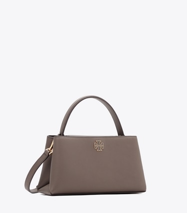 Tory Burch designer クロスボディバッグ レザー ミニ サッチェルバッグ in Wild Mushroom angle