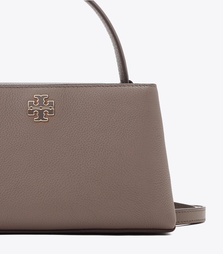 Tory Burch designer クロスボディバッグ レザー ミニ サッチェルバッグ in Wild Mushroom ディテール