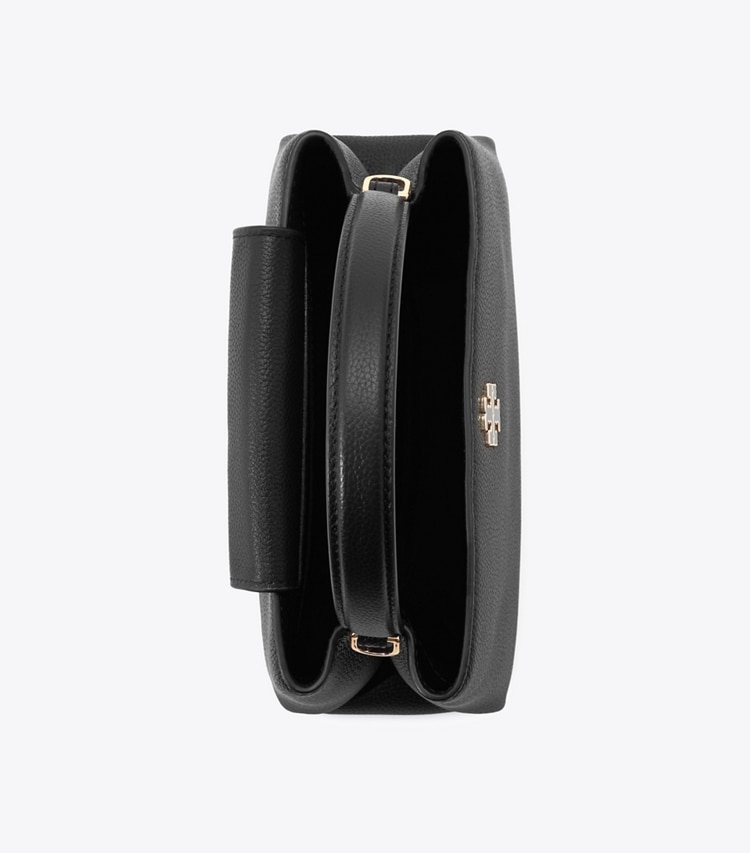 Tory Burch designer クロスボディバッグ レザー ミニ サッチェルバッグ in Black オーバーヘッド