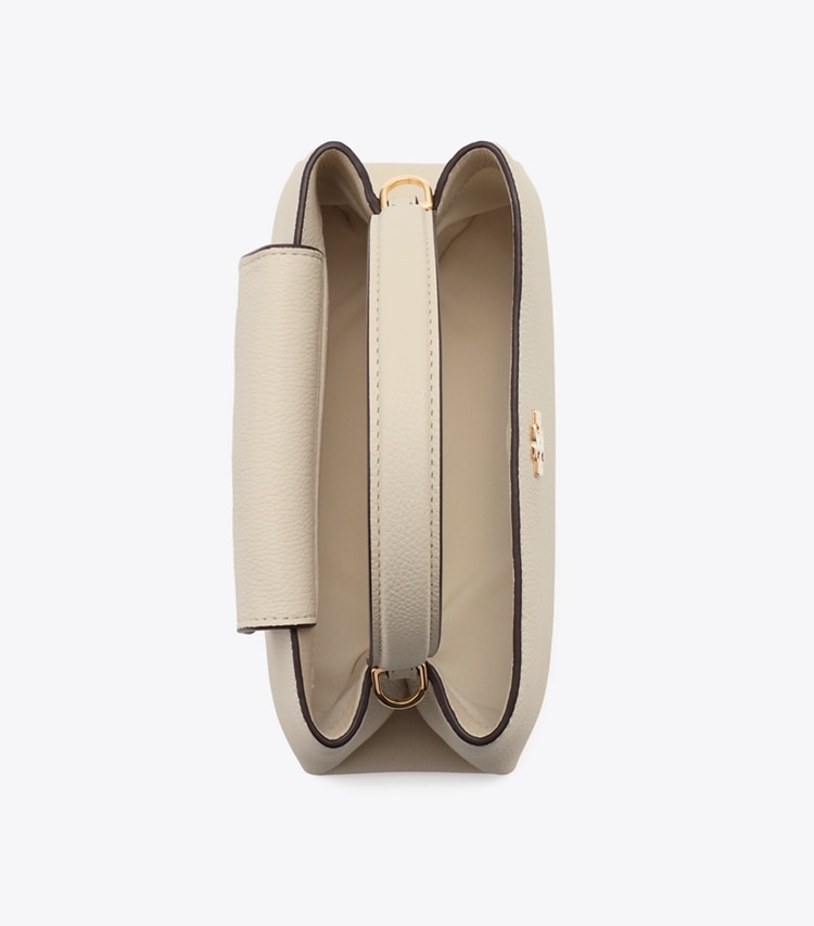 Tory Burch designer クロスボディバッグ レザー ミニ サッチェルバッグ in Oats オーバーヘッド