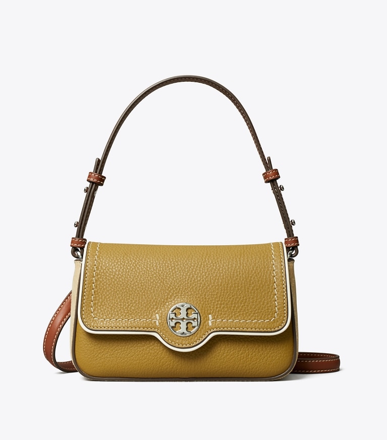 Tory Burch designer shoulder bags Mini Leather Shoulder Bag in Coconut Shell front