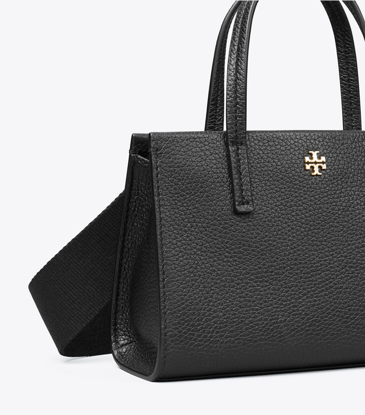 Tory Burch designer クロスボディバッグ レザー ミニトートバッグ in Black ディテール