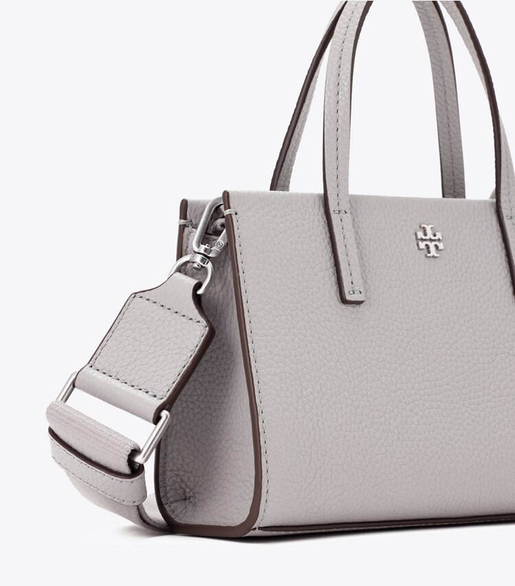 Tory Burch designer クロスボディバッグ レザー ミニトートバッグ in Bay Gray ディテール