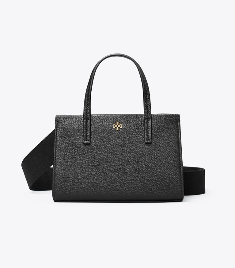 Tory Burch designer クロスボディバッグ レザー ミニトートバッグ in Black angle