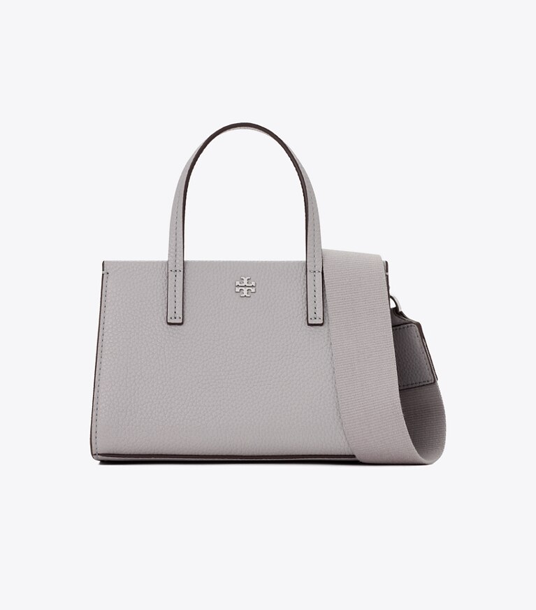 Tory Burch designer クロスボディバッグ レザー ミニトートバッグ in Bay Gray front