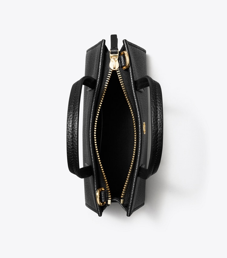 Tory Burch designer クロスボディバッグ レザー ミニトートバッグ in Black オーバーヘッド