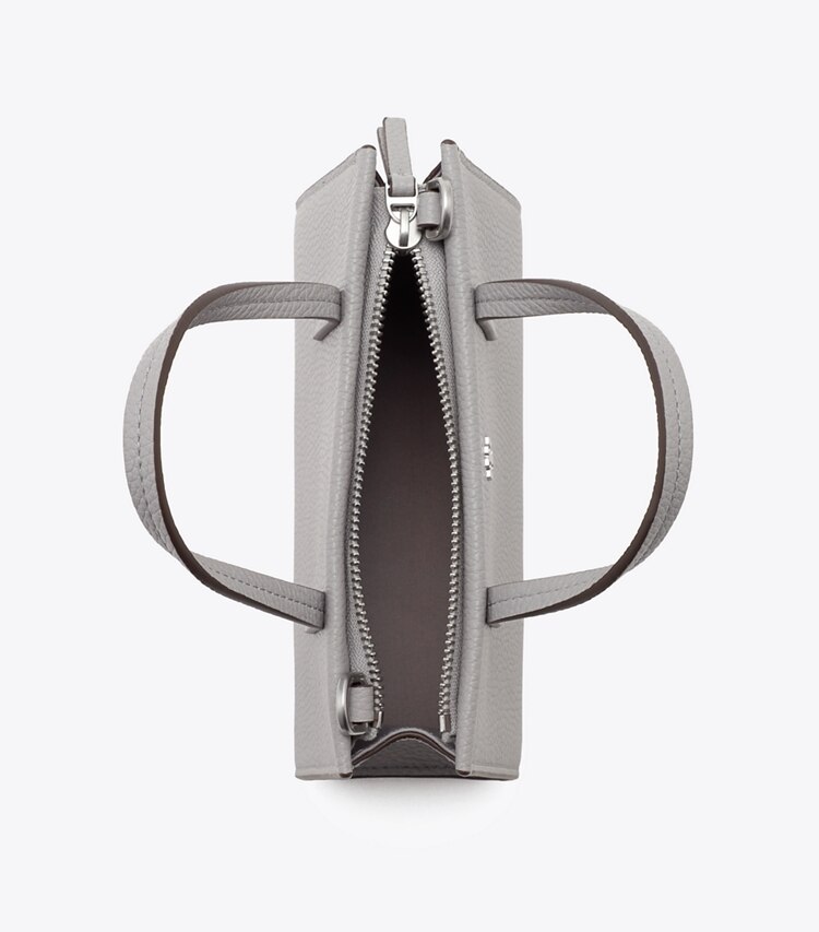 Tory Burch designer クロスボディバッグ レザー ミニトートバッグ in Bay Gray オーバーヘッド
