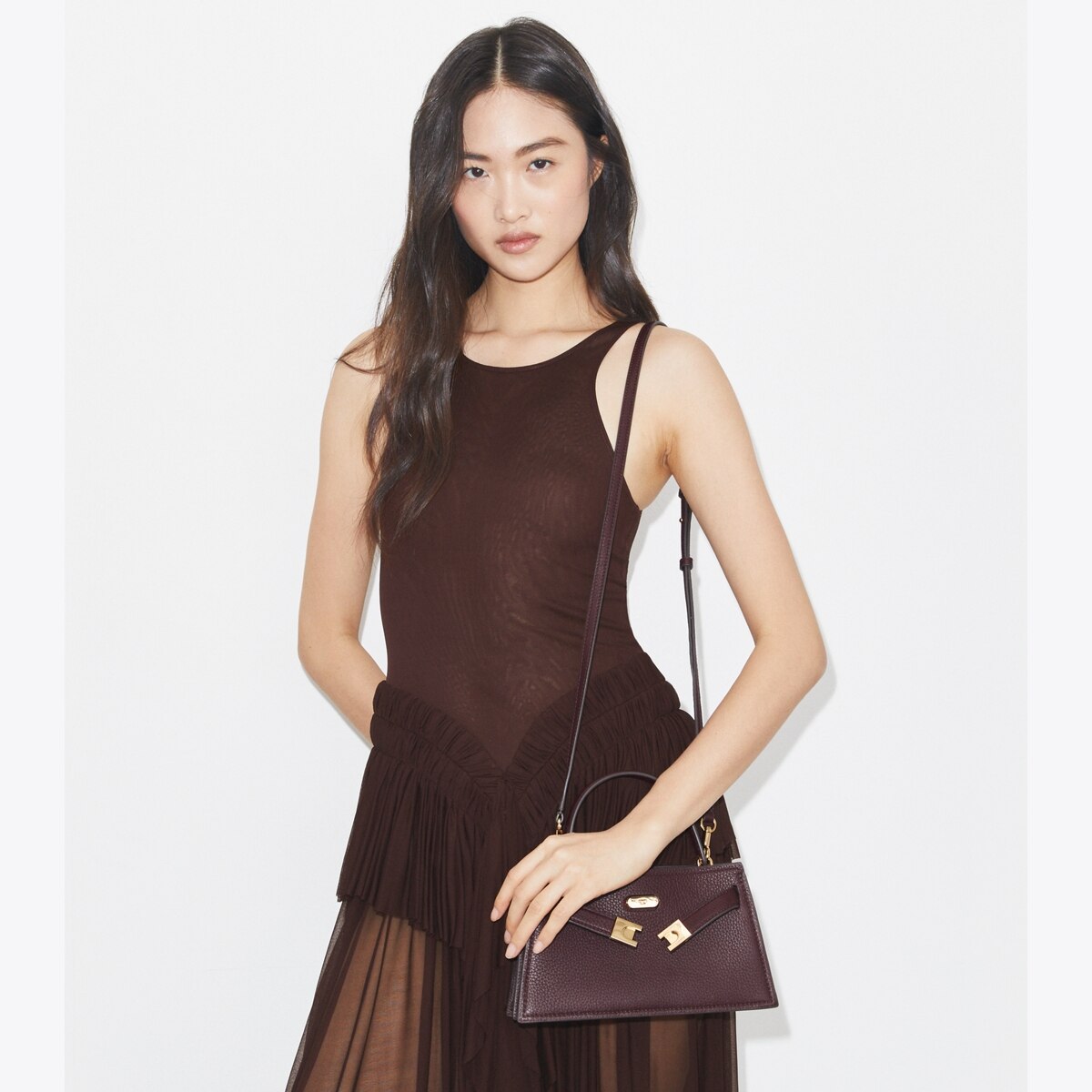 Mini Lee Radziwill Pebbled Top-Handle Bag: Women's Designer Mini