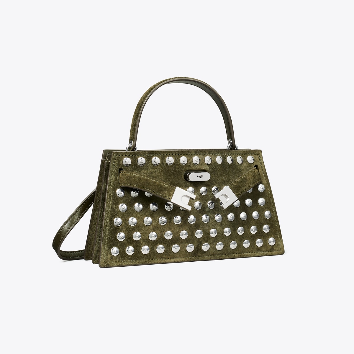 Mini Lee Radziwill Studded Suede Top-Handle Bag: Women's Handbags