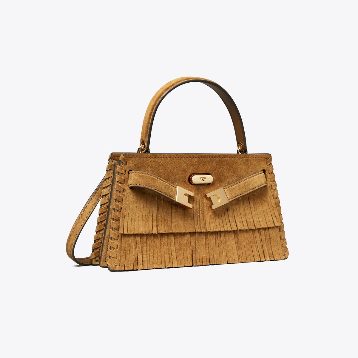 Mini Lee Radziwill Suede Fringe Top-Handle Bag: Women's Handbags