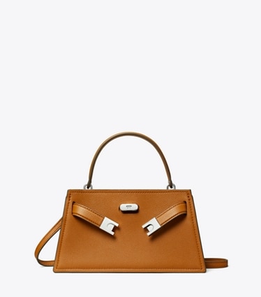 Tory Burch designer mini bags Mini Lee Radziwill Top-Handle Bag in BOURBON front
